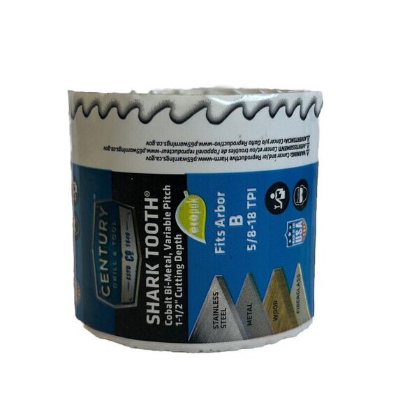 CENTURY DRILL & TOOL  1-7/8" Cobalt Bi-Metal Shark Tooth Hole Saw 05030 - Picture 3 of 4